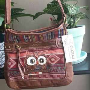Boho owl crossbody bag